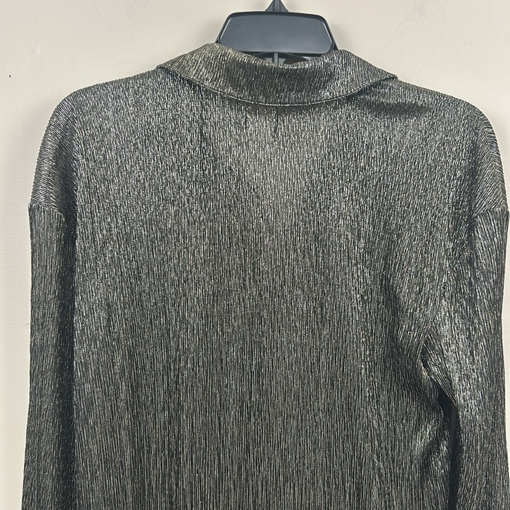 ANTHROPOLOGIE PILCRO metallic button down long sleeve shirt medium blouse - Picture 11 of 13